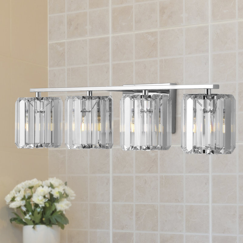 Éclairage pour meuble-lavabo à DEL classique en métal / verre Caydie Prism, 4