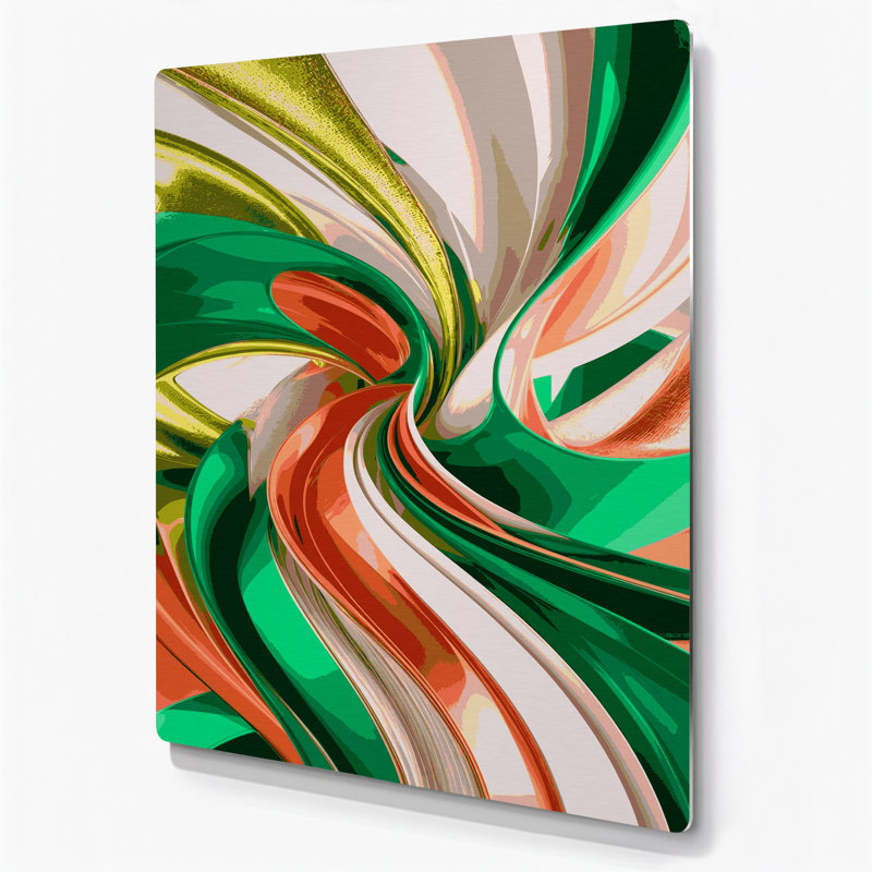 Digital Abstraction 85 Beige Metal Wall Art, 14" H x 11" W