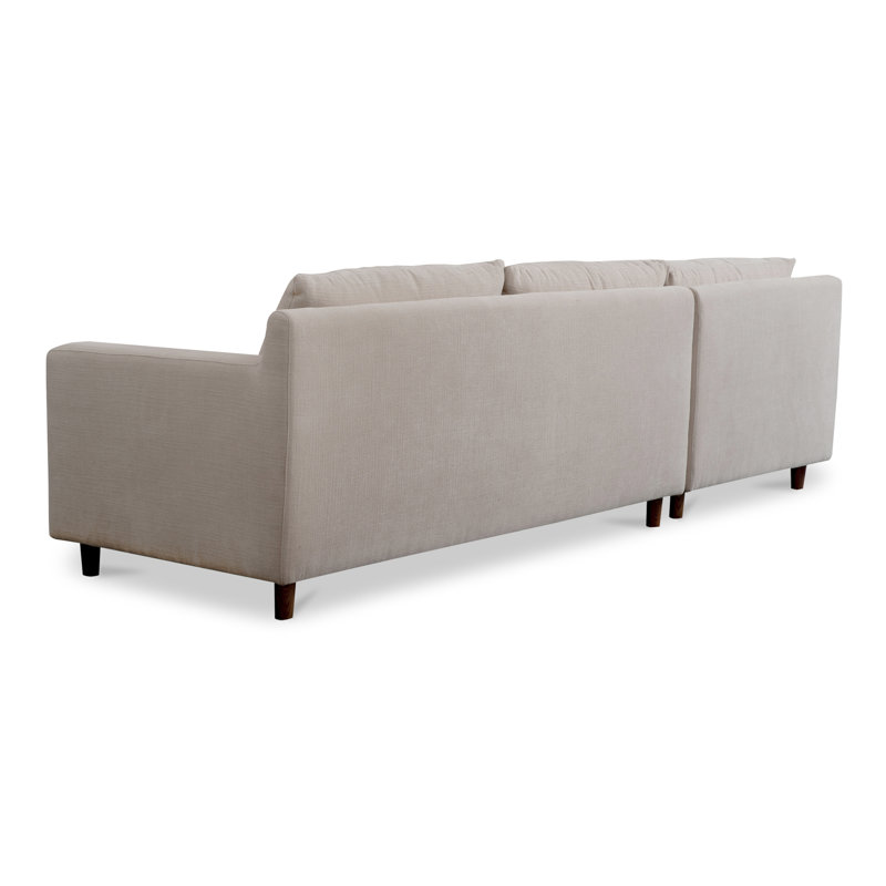 Hutton 2 - Piece Chaise Sectional, Beige Crypton® Chenille, Left Hand Facing
