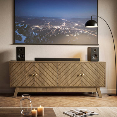 Meuble télé 63 po Mid-Century pour téléviseurs de 60 po ou moins