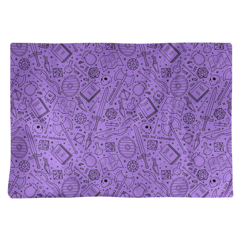 Katelyn Elizabeth Polyester Abstract Rectangle Placemat, Purple/Black
