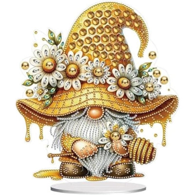 Bendena  5D DIY Honeycomb Gnome Diamond Painting Kit Crystal Rhinestone Acrylic Table Top Decoration (Honeycomb Gnome)