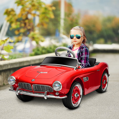 Licensed BMW Kid Electric Ride On Car, 12 Battery Powered Electric Car For Kids With 3 Speeds Remote Control, Easy Transport, Suspension System, Lights, Horn, MP3, Red