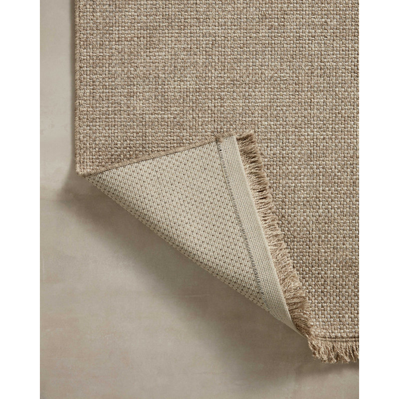 Natural Flat Woven Stain-Resistant Rectangular Synthetic Rug
