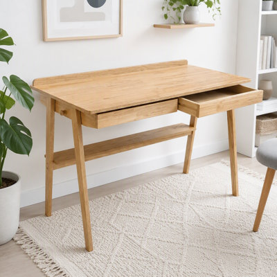 Bureau en bois massif avec 2 tiroirs