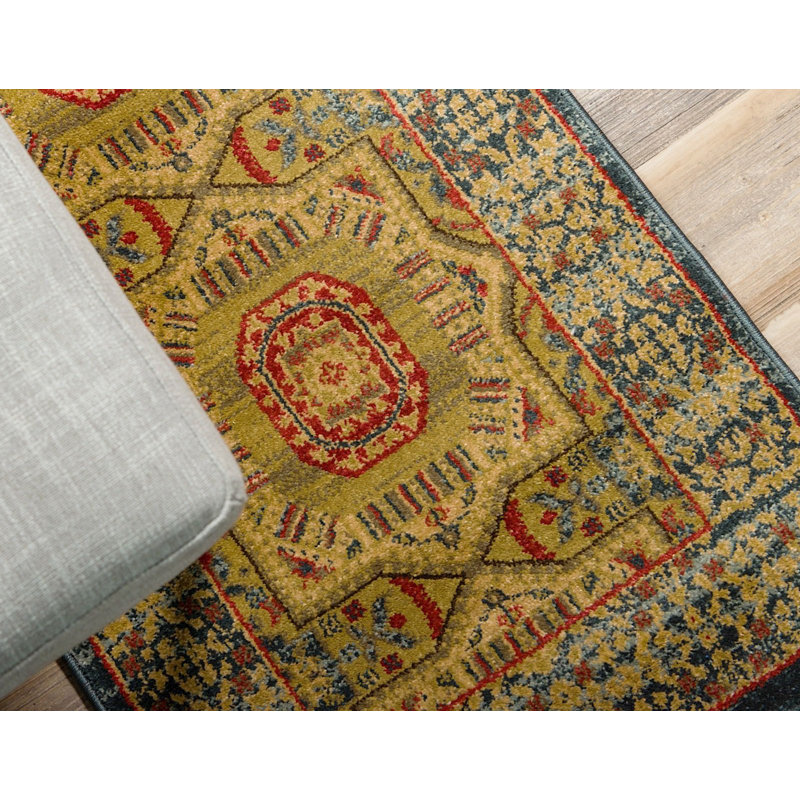 Tapis à motif oriental brun Palazzo, Rond 3 pi 3 po