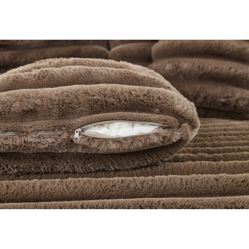 Méridienne surdimensionnée pour l'intérieur, canapé rembourré en velours côtelé avec coussins, canapé confortable moelleux en nuage, canapé-lit simple pour salon, chambre à coucher, sans assemblage