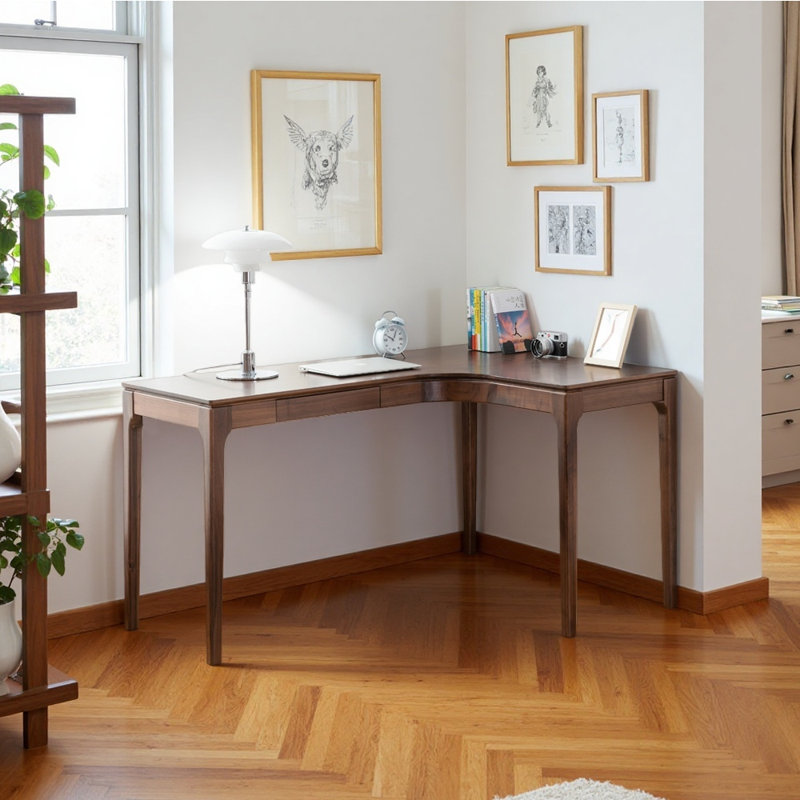 Corner solid wood desk, 29.53" H x 47.24" W x 39.37" D