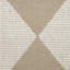 Tapis lavable et antidérapant à motif géométrique naturel et ivoire 5 pi x 7 pi