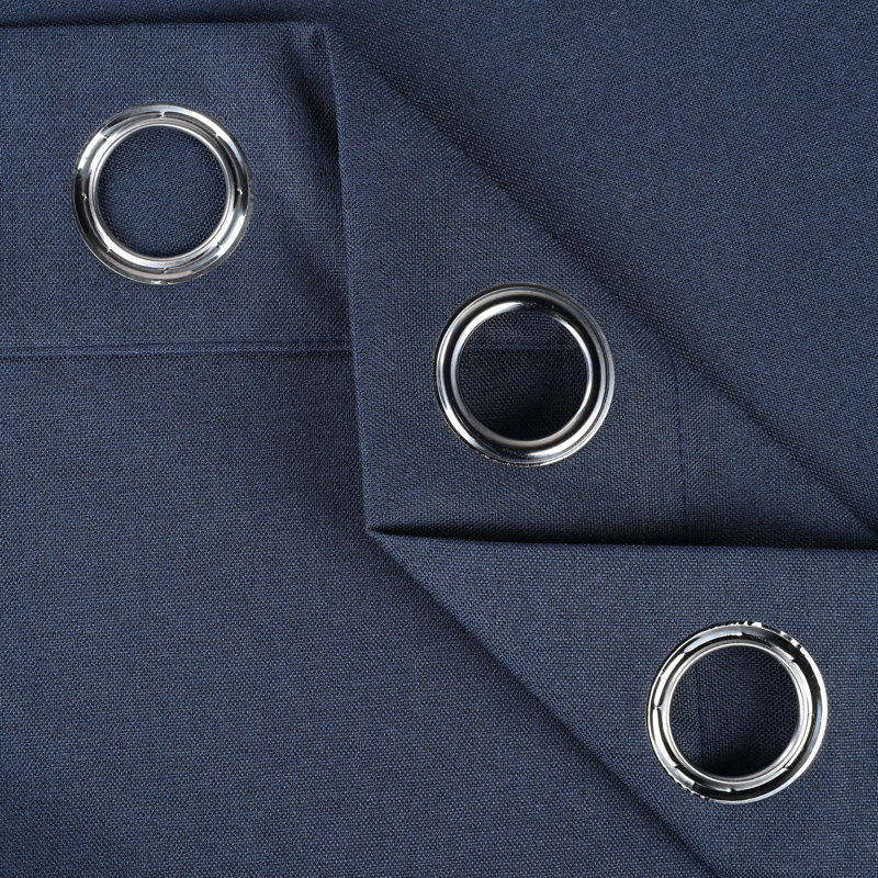 Solid 100% Room Darkening Machine Washable Curtain Panels, Set of 2, 52" W x 84" L, Navy Blue