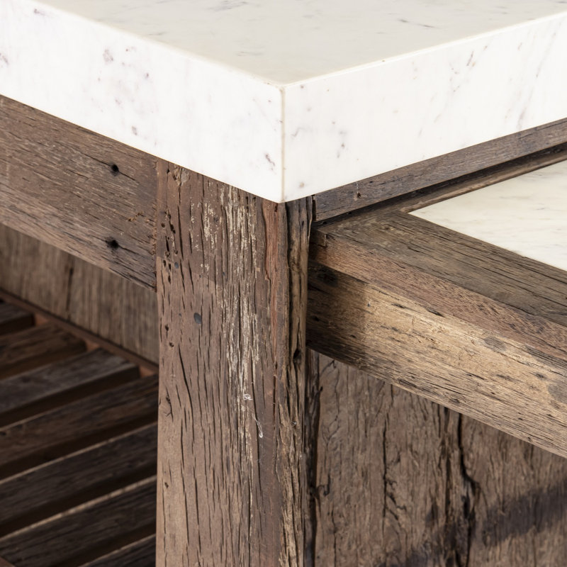 Comptoir de bar en bois avec extension, H 38 po x L 59 po x l 32 po