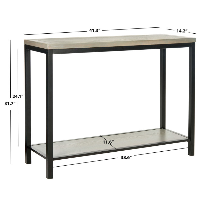 Nehru 41.3'' Solid Wood Top Console Table, French Grey