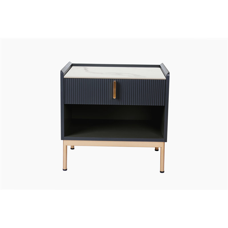 Table basse, table basse, table de salon avec tablette et tiroir Otsie