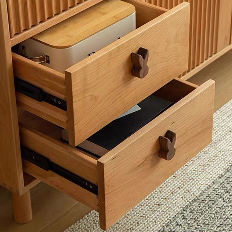 Nordic simple solid wood wardrobe