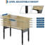 Banc à outils réglable 48 po avec prise de courant, banc de travail, table de travail à roulettes en bois robuste avec roulettes pour garage d'atelier, capacité de charge de 2 000 lb-1901628356