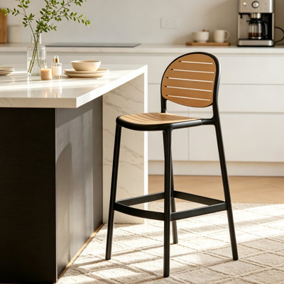Black Ladder back side Chair(Set of 2)