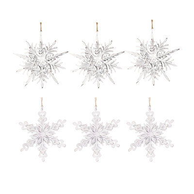 Ensemble de 6 crochets en forme de flocons de neige en fer, boules de Noël décoratives pour décorations de fêtes