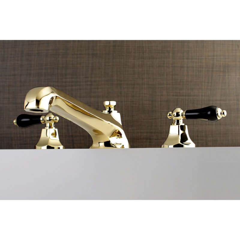 Kingston Brass Duchess Two-Handle 3-Hole Deck Mount Roman Tub Faucet, Polished Brass