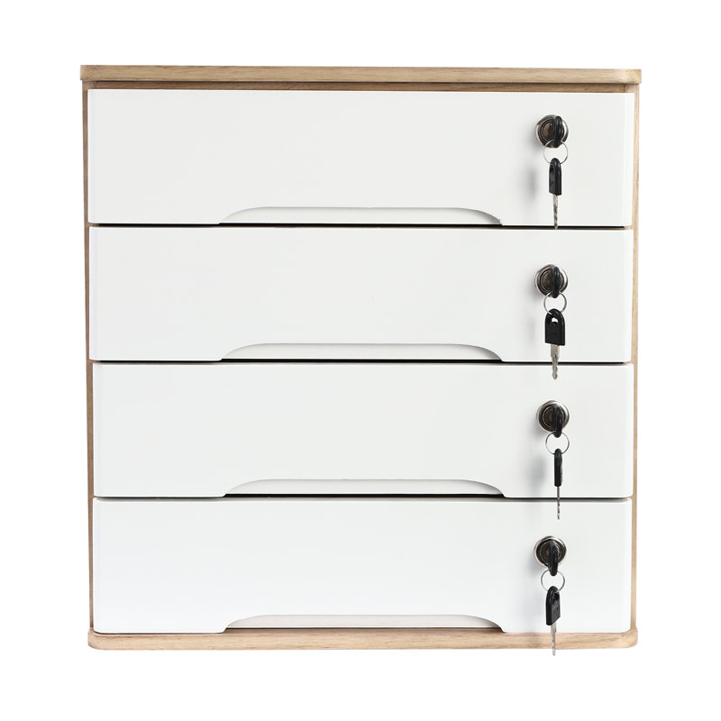 Organisateur de bureau avec tiroirs Kynston, Naturel / blanc