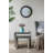 23.5" Circle Wall Mirror With Wooden Black Frame