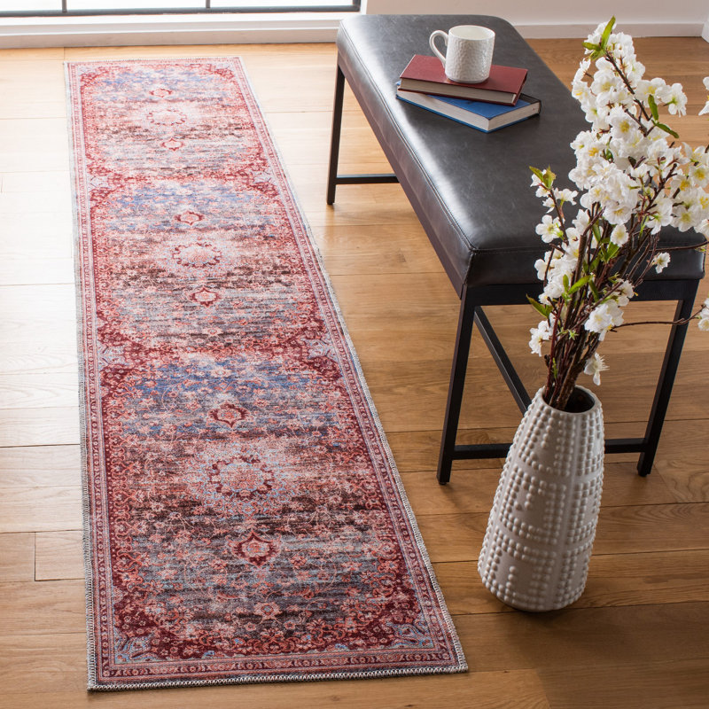 Hallel Performance Machine Washable Oriental Rug, Runner 2' x 9'