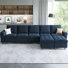 Canapé modulaire rembourré en velours de L avec coussins de rangement en forme de L 6 pièces Shavera