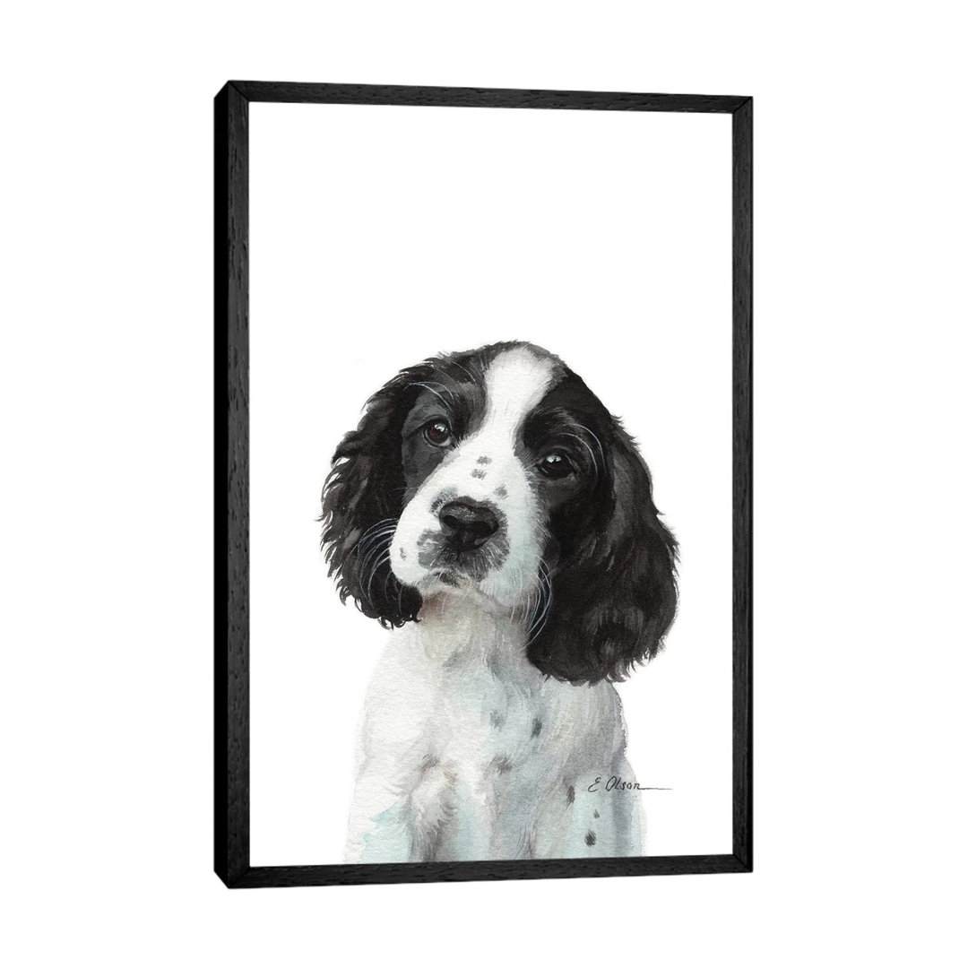 English Springer Spaniel Puppy - Painting on Canvas