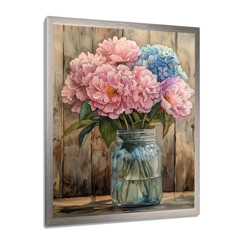 Brambach - salon d'art mural floral, Reproduction encadrée d'une seule photo, Argent argent, H 44 po x l 34 po