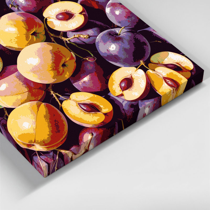 Fruit Plumcot Brown Canvas Wall Art