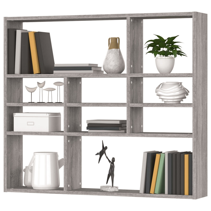 Brinnon 10 Piece Cube Shelf, Grey