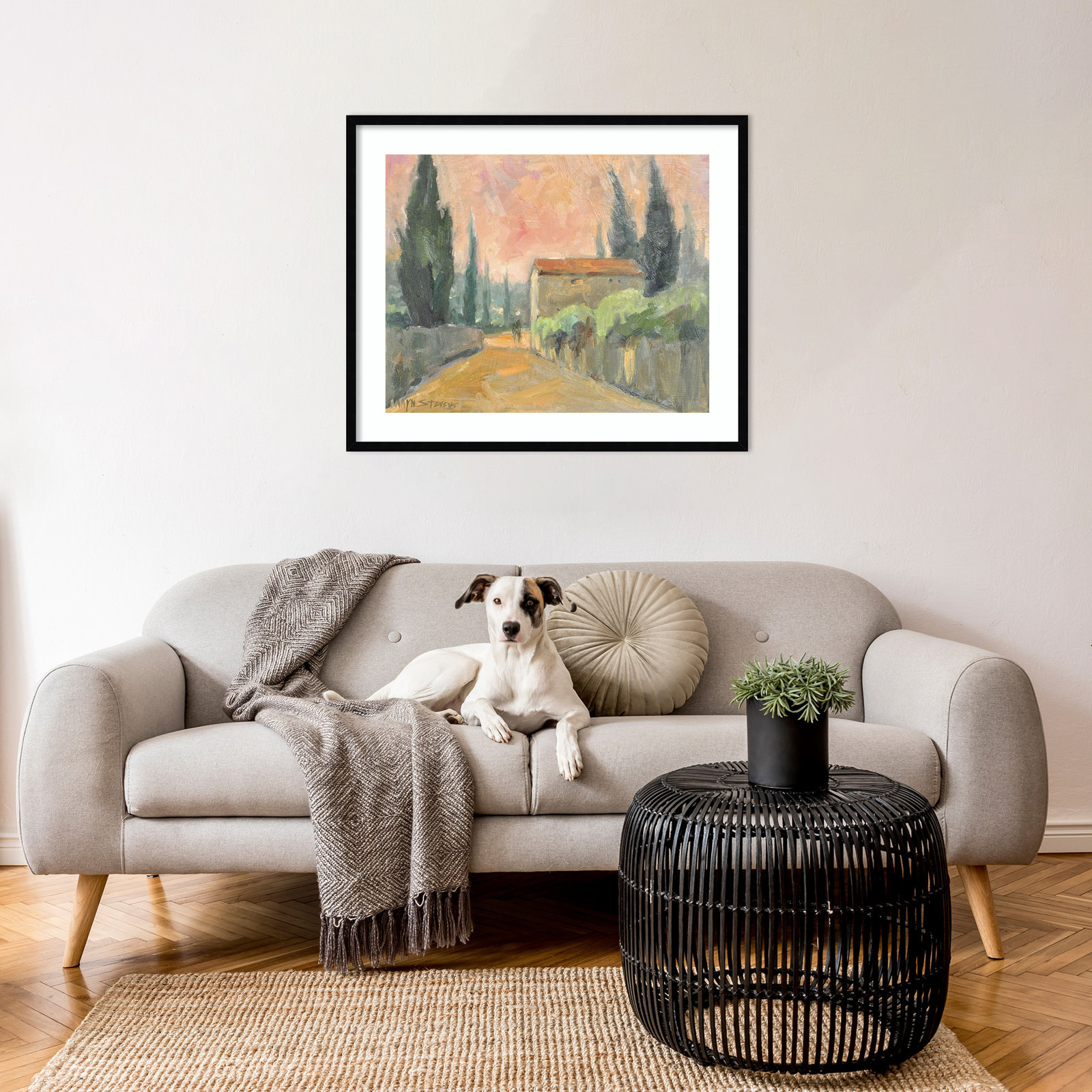 Tuscan Farmhouse Print, Black, 28" H x 33" W