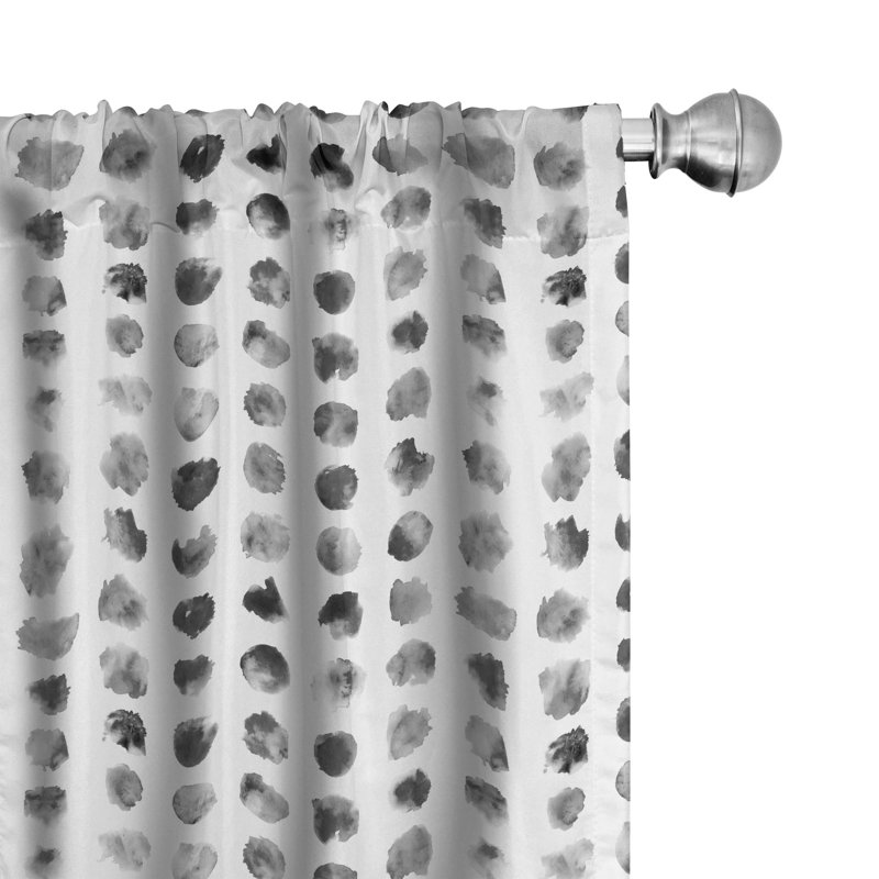 Abstract Semi-Sheer Rod Pocket Curtain Panels, 28" x 95"