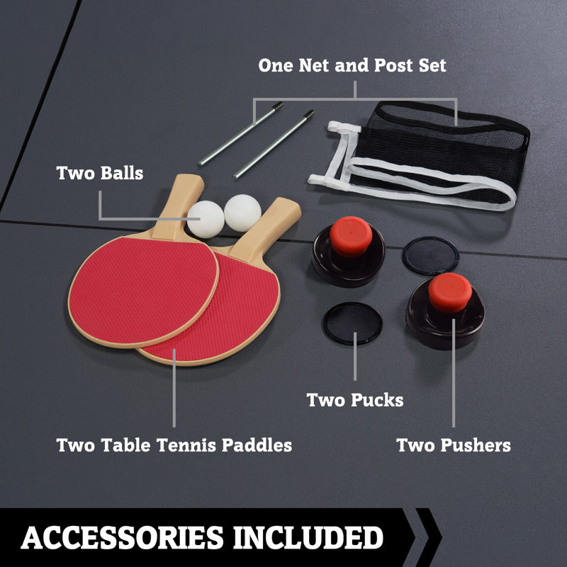 Hall Of Games 66" Air Hockey with Table Tennis Top and LED Scorer