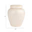 Pot décoratif décoratif en grès gravé au gingembre avec motif, couvercle et glacis réactif, blanc