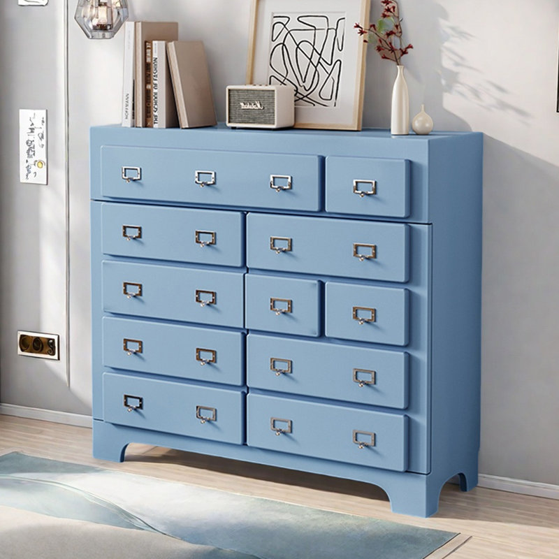 Buffet moderne 2 tiroirs 2 portes, Bleu