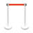 36" Retractable Belt Queue Safety Stanchion Barrier (2 Posts w/78" Red Belt)-61913594