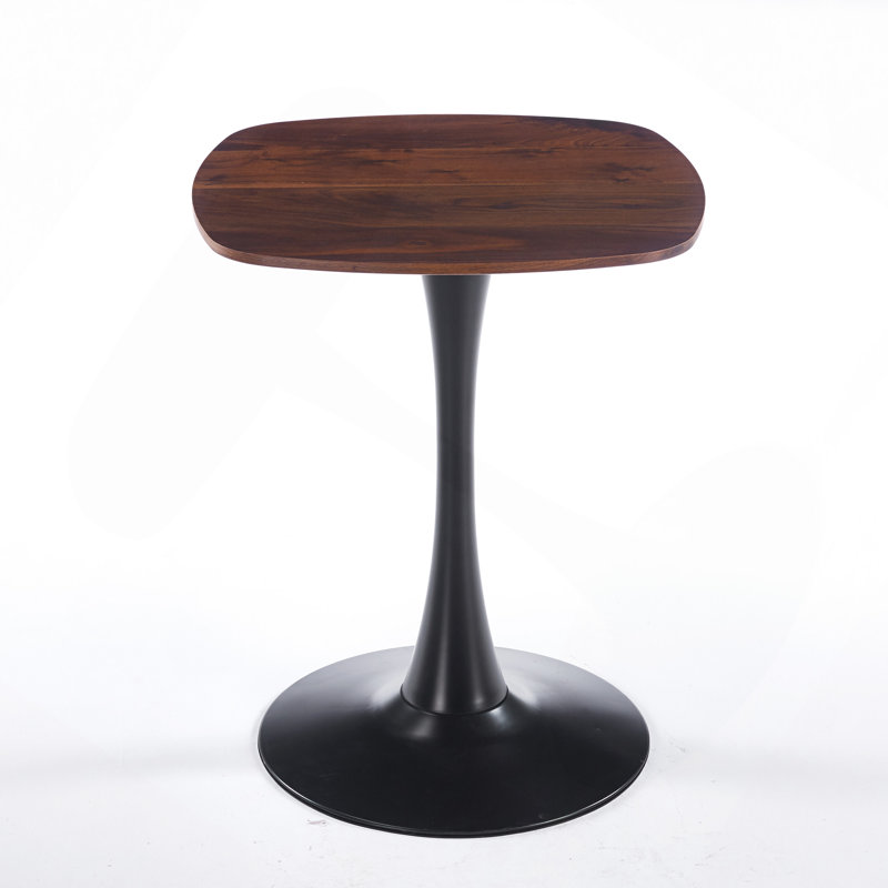 23.62" Dining Table, 28.93"H x 23.62"L x 23.62"W, Dark Walnut, Black
