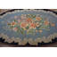 Tapis bleu clair rétro à motif floral Mid-Century