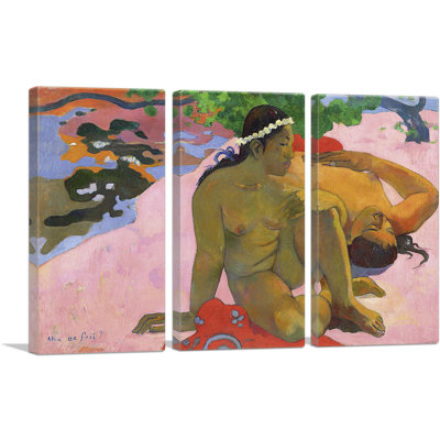 " Are You Jealous 1892 " by Paul Gauguin 3 - Pieces Painting Print