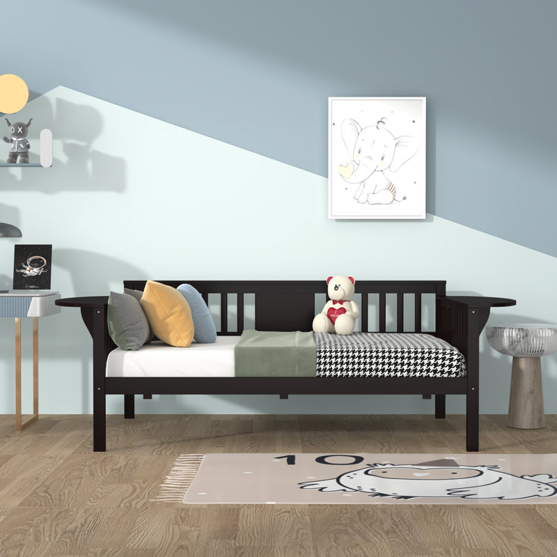 Support pour lit de jour double Helrike Kids, Espresso
