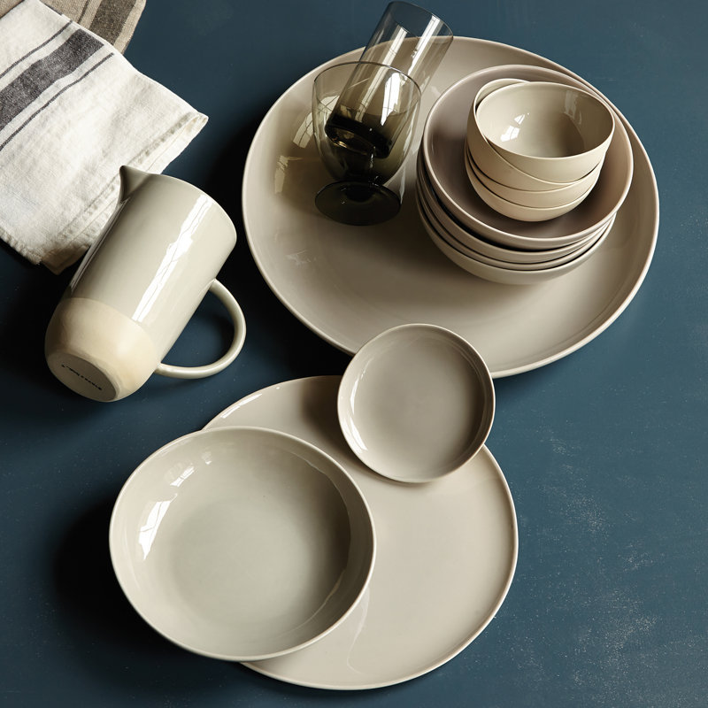 Canvas Home Shell Bisque Porcelain Salad Plate, Gray