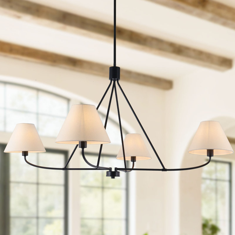 Iron 4-Light Chandelier, Noir mat