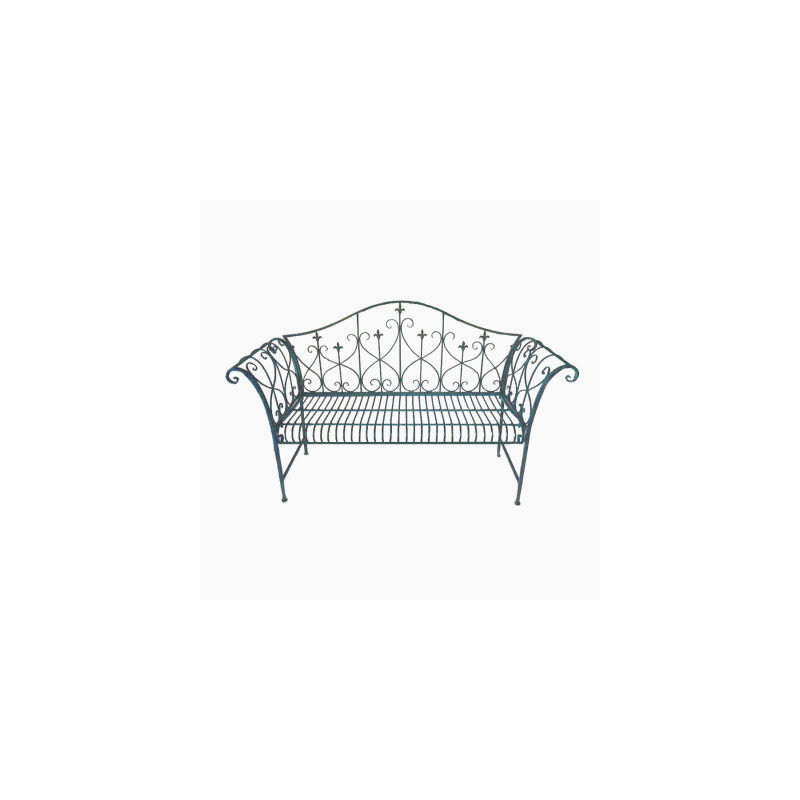 Miramar Steel Park Bench, Antique Blue
