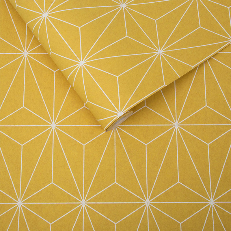 Prism Geometric Wallpaper Roll, Yellow