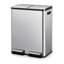 Poubelle de cuisine en acier inoxydable argenté à double compartiment de 16 gallons avec couvercles à fermeture douce-135273361