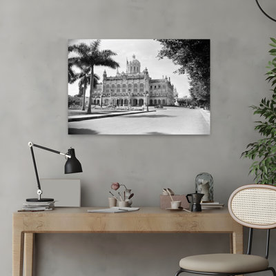 1930, années 1940, palais présidentiel, La Havane, Cuba, rétro classique, palmier rétro, art mural tropical
