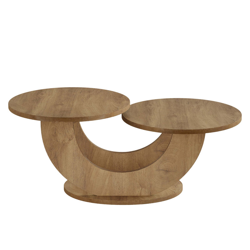 Table basse 45 po, table d'appoint centrale à 2 niveaux avec structure en U