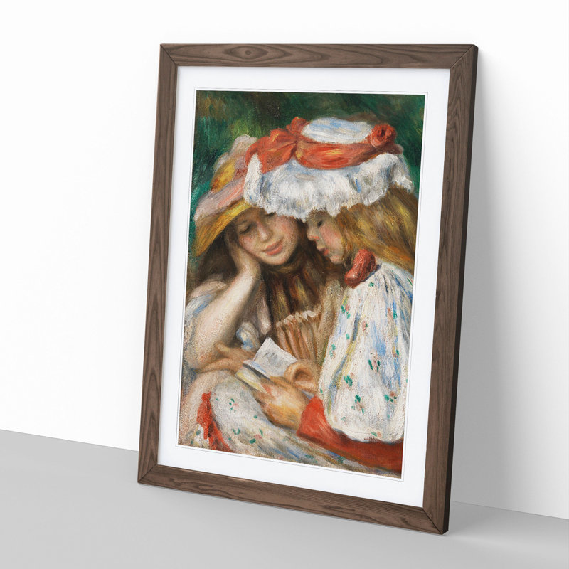 Reading by Pierre-Auguste Renoir - Picture Frame Painting, Walnut, 90cm H x 65cm W x 2cm D