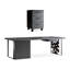 Bureau d'écriture rectangulaire en bois massif noir avec tiroirs-1932095779
