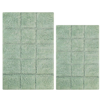 Checkered Cotton Bath Rug